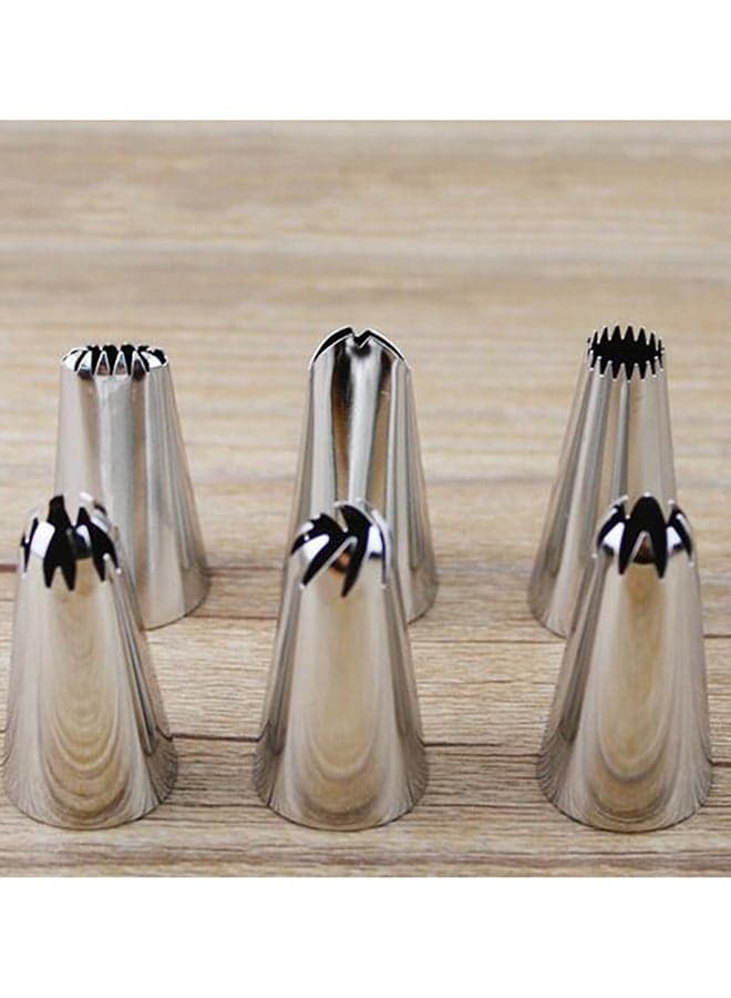 6-Piece Stainless Steel Nozzle Tips Silver
