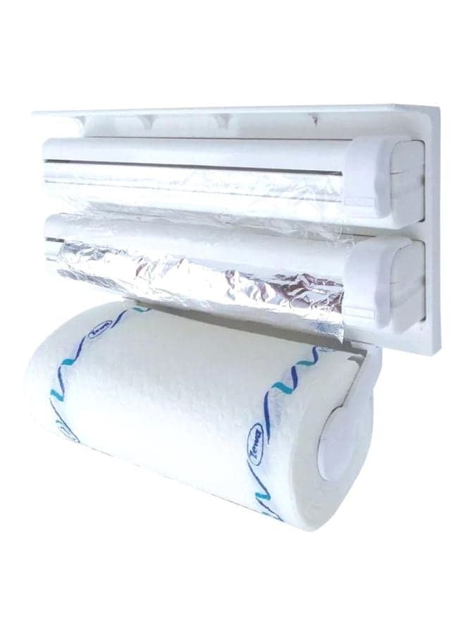 Triple Paper Dispenser With Cutter White