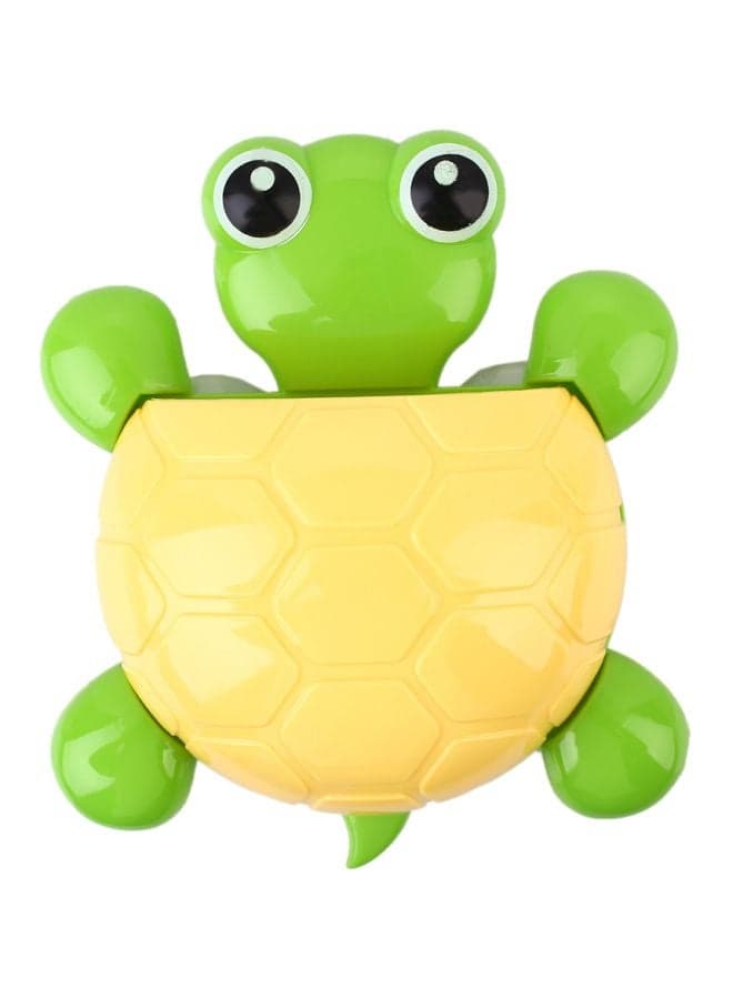 Wall Mount Turtle Shaped Toothbrush Holder Green/Yellow 16.5x14.3x3.5centimeter