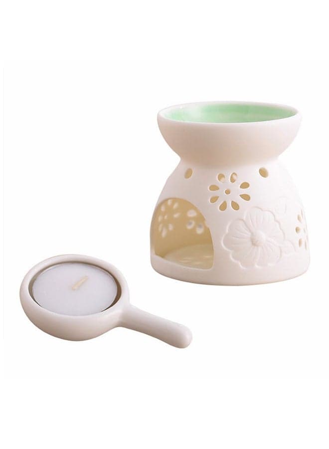 Ceramic Candle Burner Incense Oil Diffuser White 9.2 x 5.4 x 5.4inch