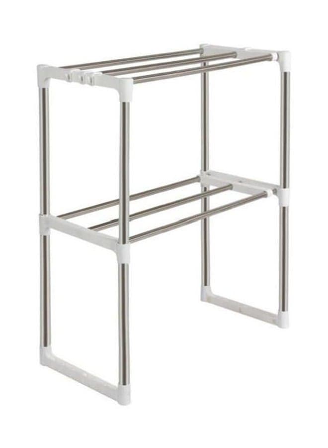 Adjustable Microwave Kitchen Shelf Rack Silver 50.8cm