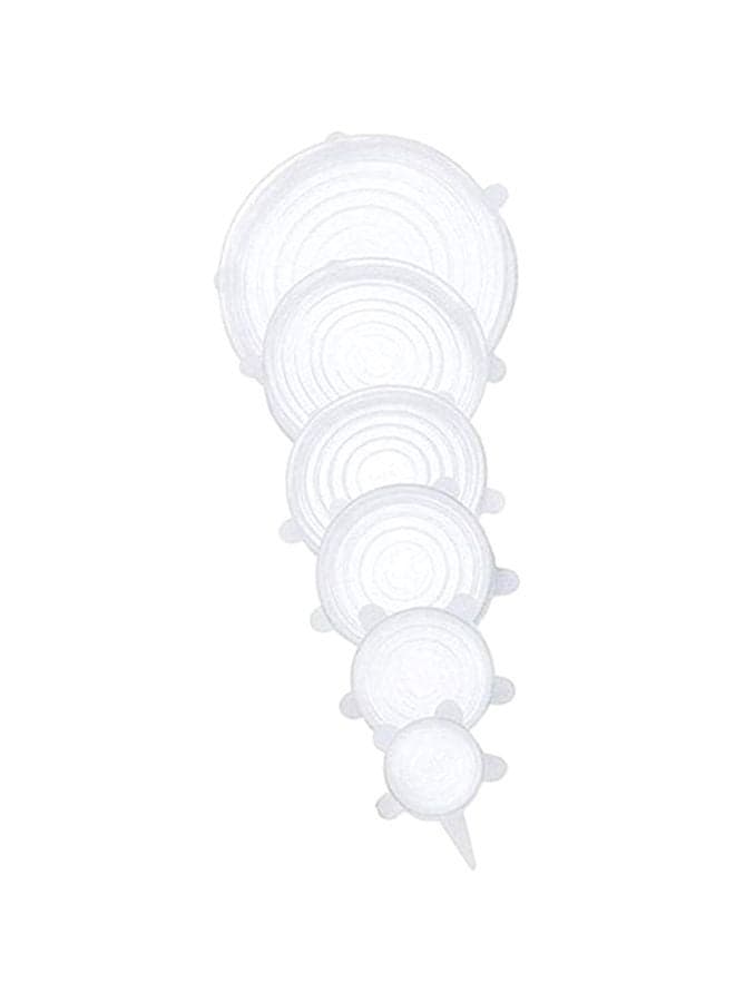 6-Piece Silicone Stretch Lids Set White