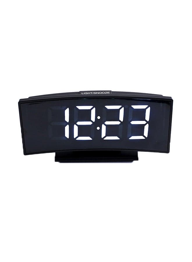 LED Digital Electronic Alarm Clock With Date And Temperature Function Black/White 0.202kg