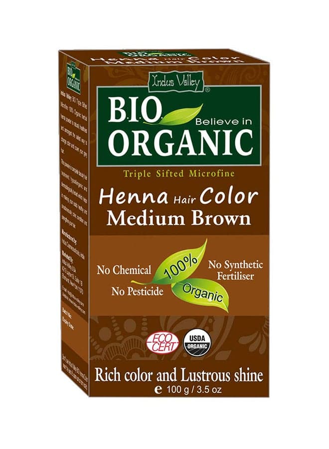 Bio Organic Henna Hair Colour Medium Brown 100grams