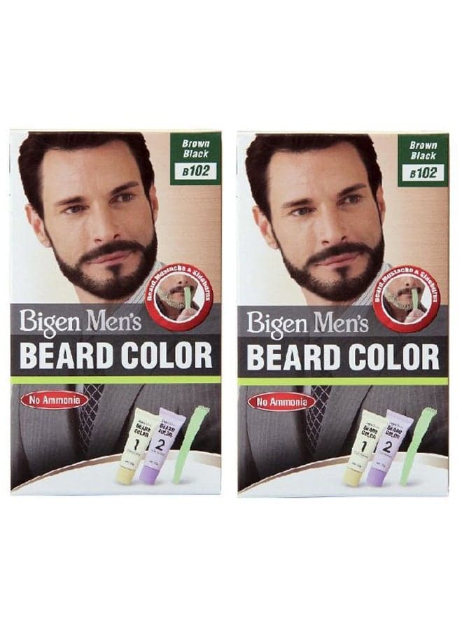 Pack Of 2 Beard Color Set B102 Brown Black 2 x 102grams
