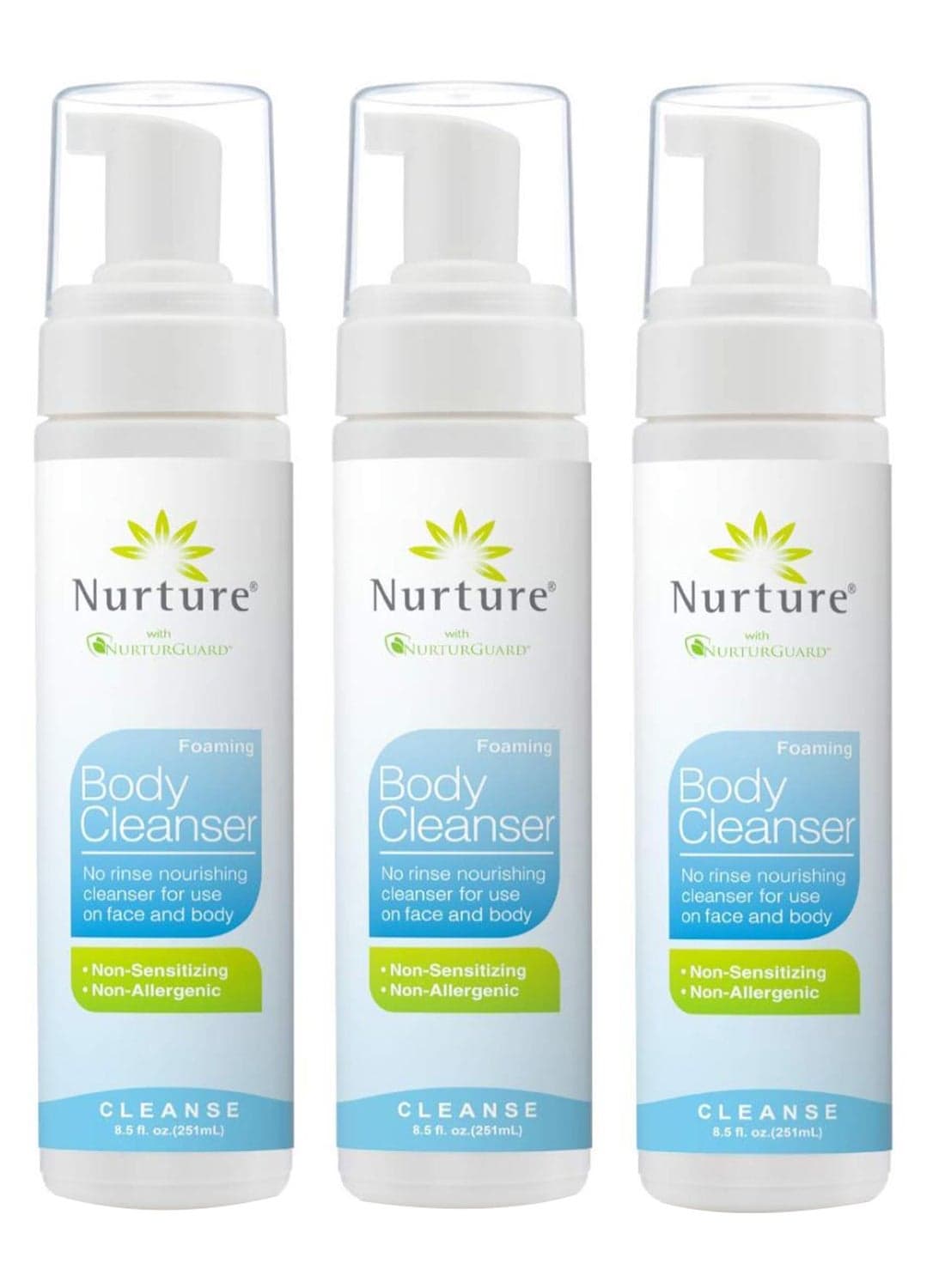3-Piece No Rinse Body Wash And Shampoo Set