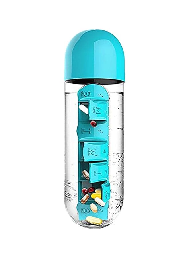 2-In-1 Plastic Water Bottle With Pill Organizer