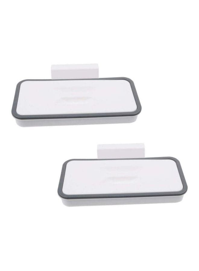 2-Piece Trash Bag Holder Set Grey/White 5.5x17cm