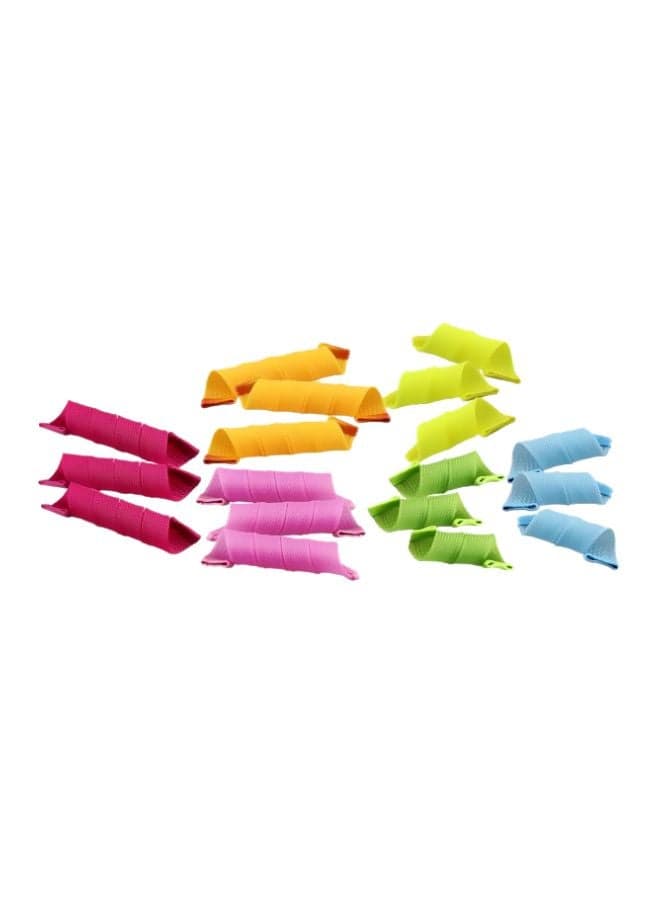Set Of 6 Magic Levarag Hair Curling Tools Green/Blue/Pink
