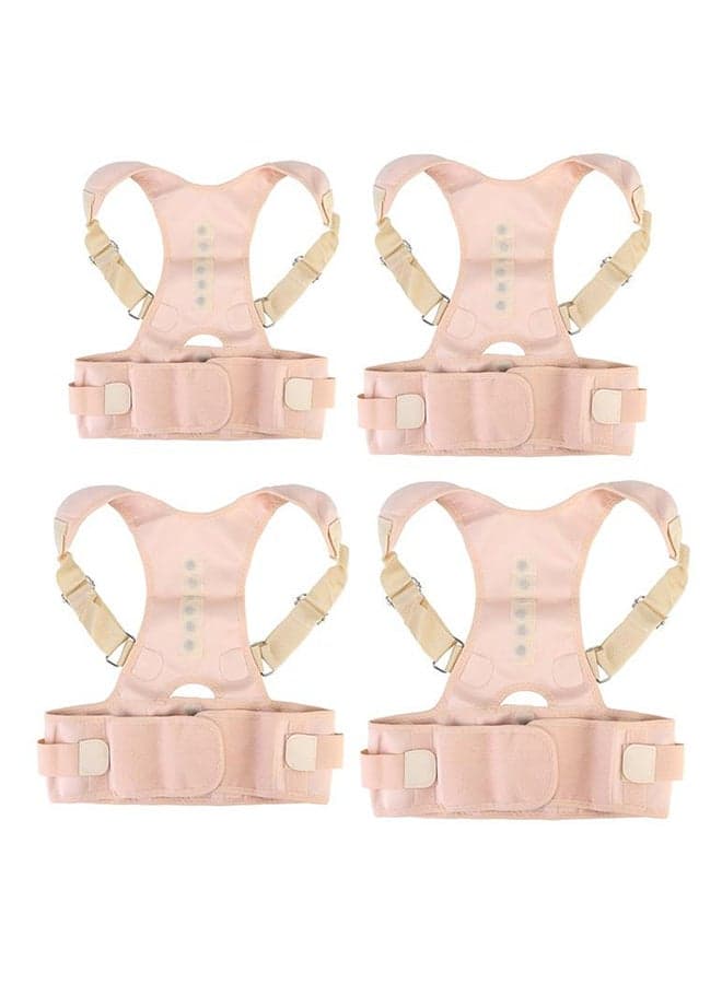 4-Piece Adjustable Posture Corrector Back Brace Support Belt Lumbar Waist Shoulder