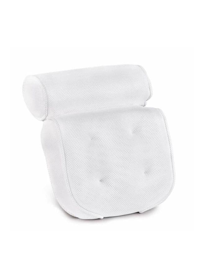3D Mesh Spa Bath Pillow With Suction Cups White