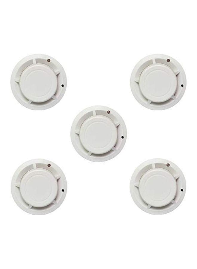 5-Piece Wireless Smoke Detector Fire Alarm White