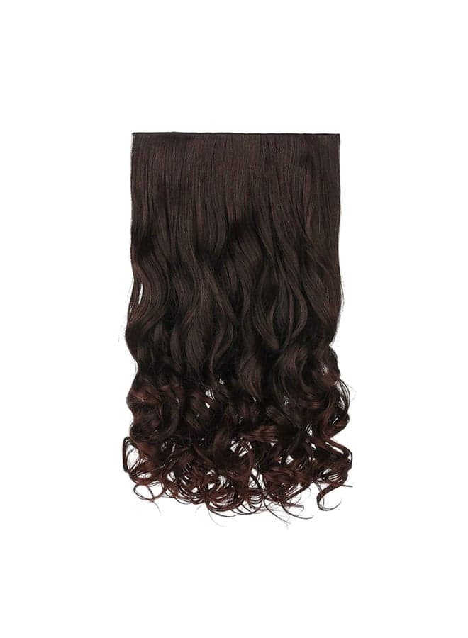 20" 1-pack 3/4 Full Head Curly Wave Clips in on Synthetic Hair Extensions Brown 20inch