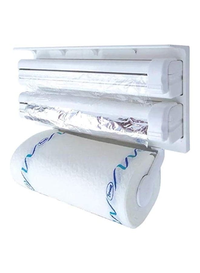 Triple Paper Dispenser With Cutter White