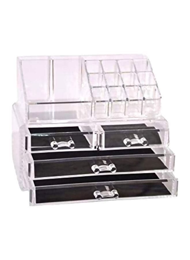 4-Drawer Cosmetic Organizer Clear/Black