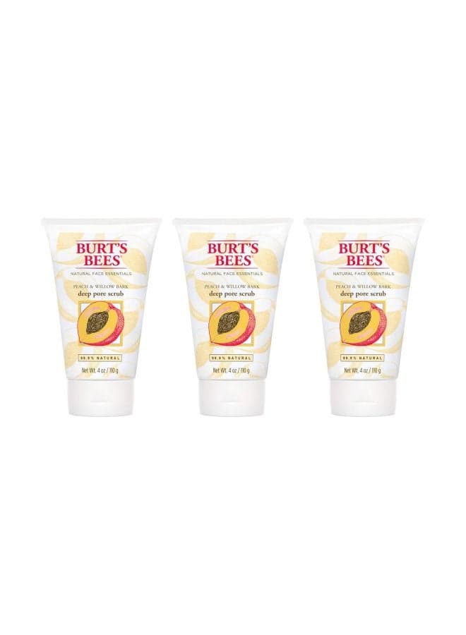 Pack Of 3 Peach And Willow Bark Exfoliating Facial Scrub 110grams