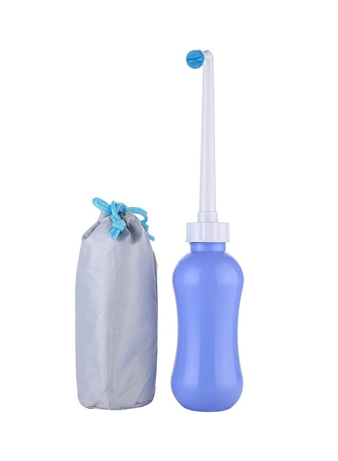 Handheld Bidet Bottle Spray With Storage Bag Blue/Grey 650ml