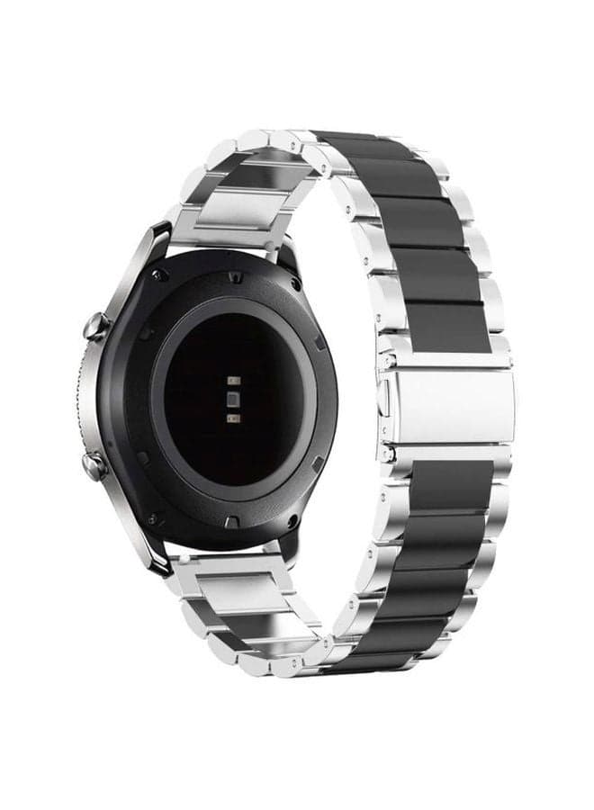 Replacement Band For Samsung Gear S3 Frontier 22 mm Silver/Black