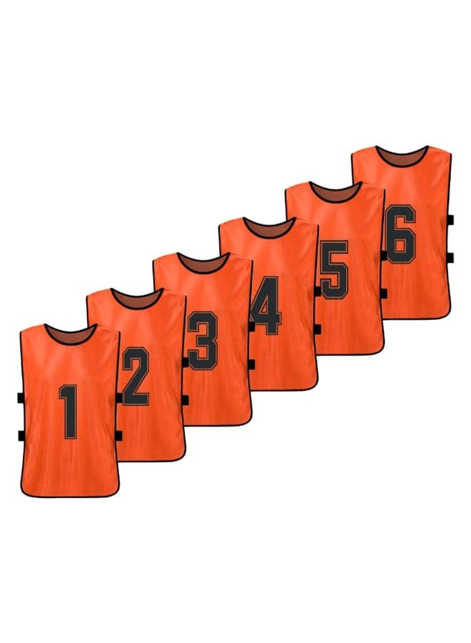 6-Piece Quick Drying Scrimmage Practice Vest Set 43 x 63cm