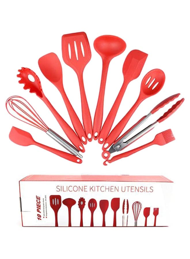 10-Piece Kitchen Utensil Set Red