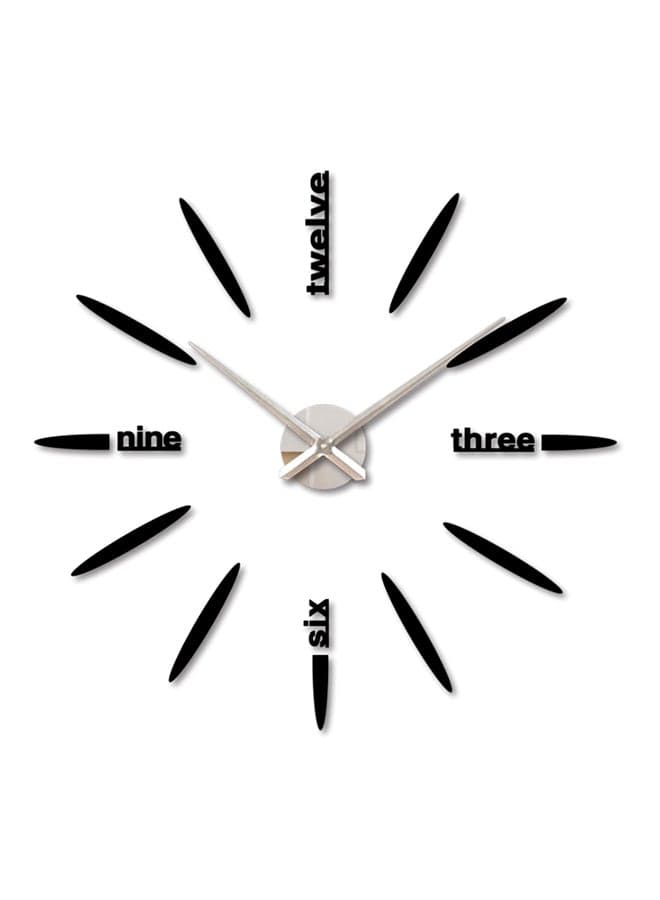 Acrylic Mirror Wall Clock Black 80x80cm