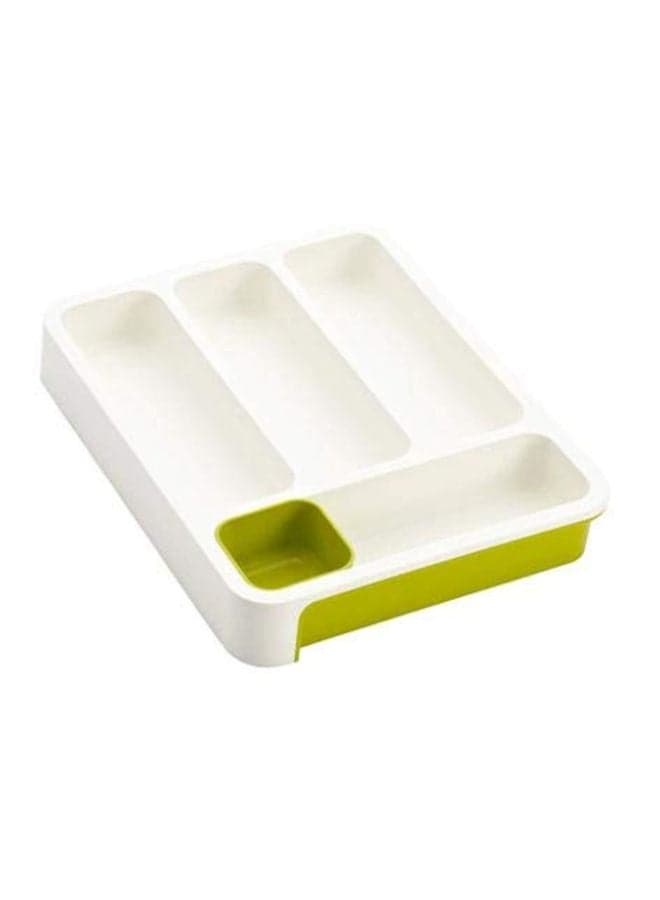 Drawer Storage With Cutlery Tray White/Green 37.2x32.6x6cm