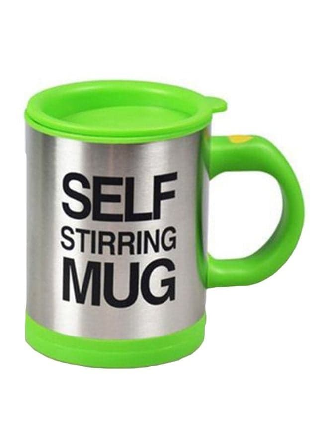 Self Stirring Mug Silver/Green/Black