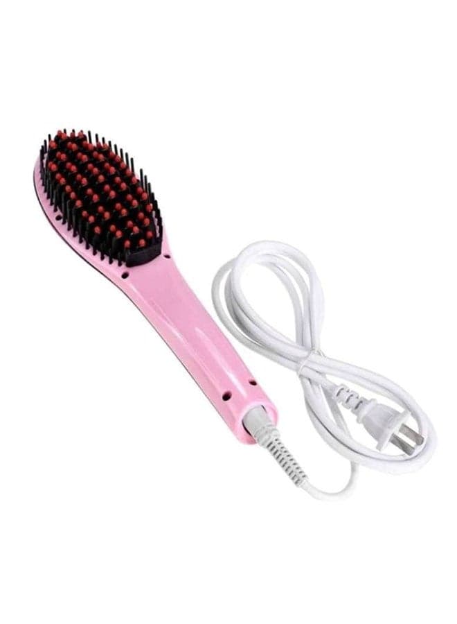 Fast Hair Straightener Brush Pink