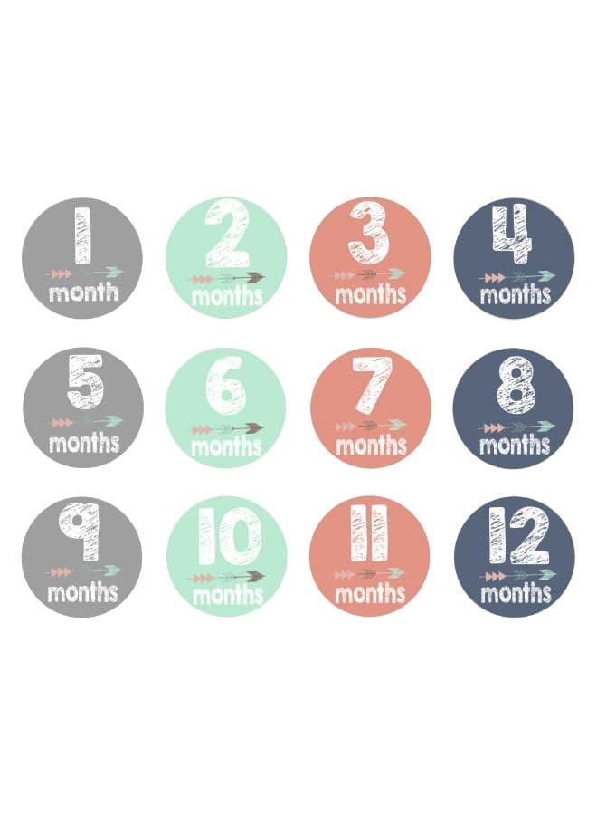 12-Piece DIY Baby Monthly Stickers Set