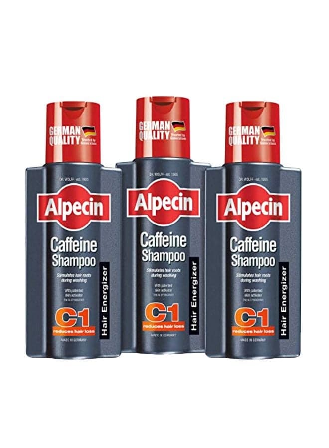 3-Piece Caffeine Shampoo Set 250ml