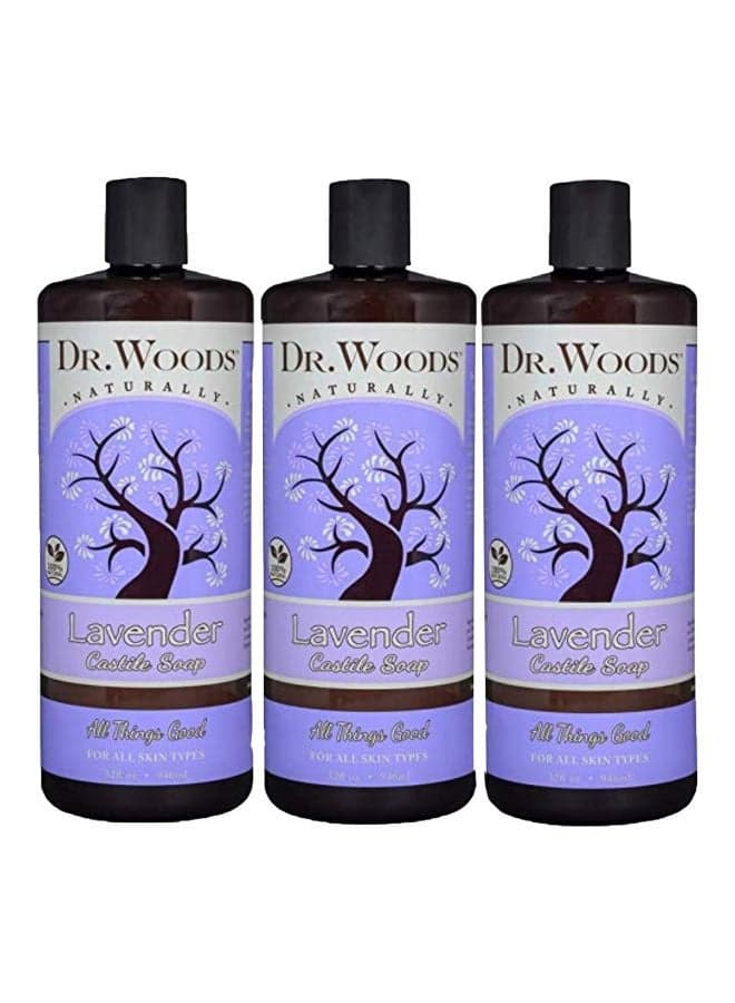 3-Piece Pure Relaxing Lavender Liquid Castile Soap