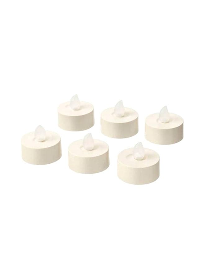 6-Piece Led Tealight Set White 8x4x13cm