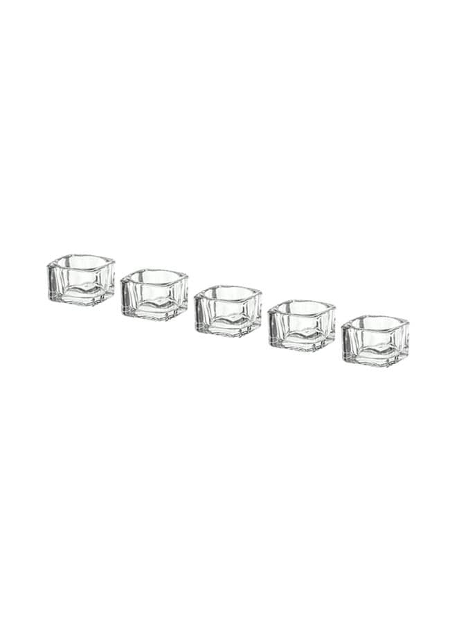5-Piece Tealight Holder Set Clear 5x5cm