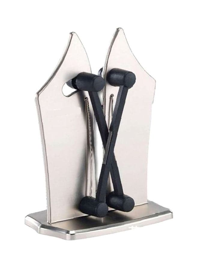 Geometric Knife Sharpener Silver 12x8cm