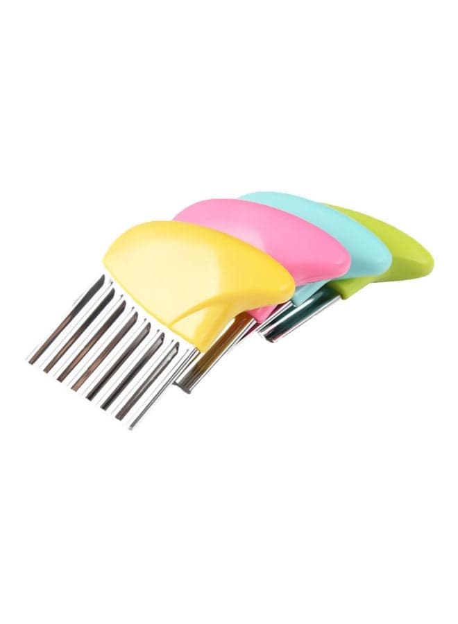 4-Piece Potato Chips Shaper Yellow/Green/Pink