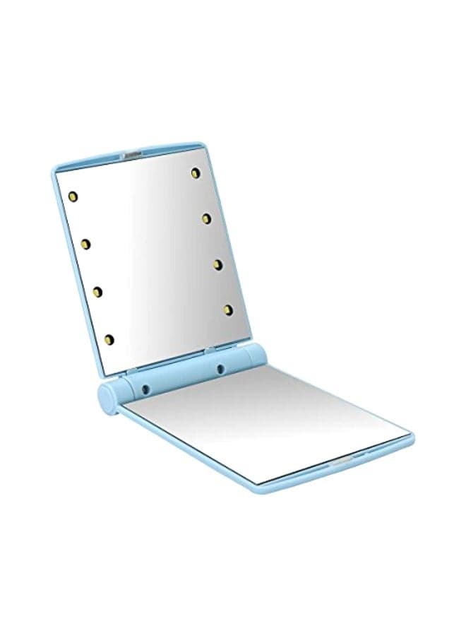 LED Folding Makeup Mirror Blue/Clear