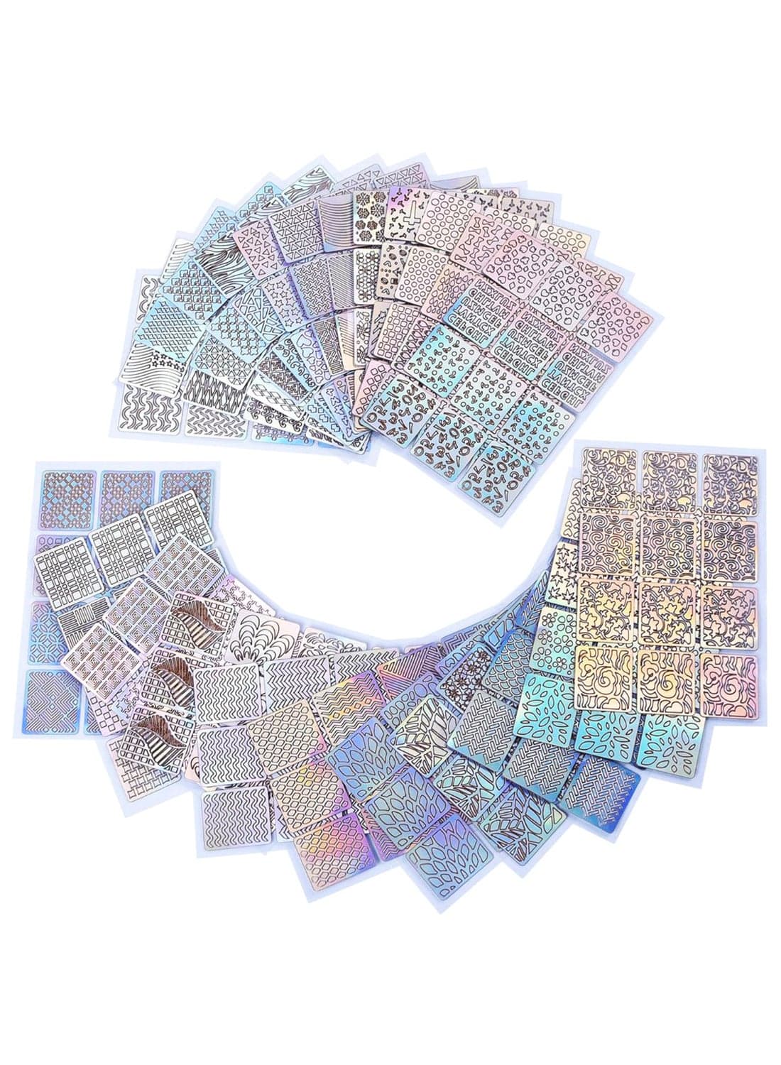 24-Sheet Vinyl Design Stencil Nail Sticker Multicolour