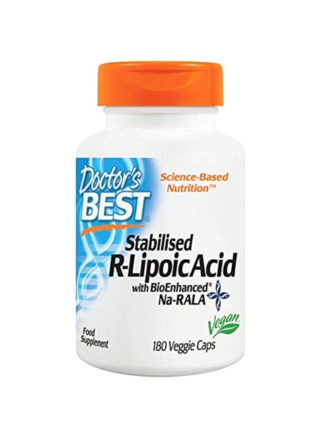 Stabilized R-Lipoic Acid With BioEnhanced Na-RALA Dietary Supplement - 180 Capsules