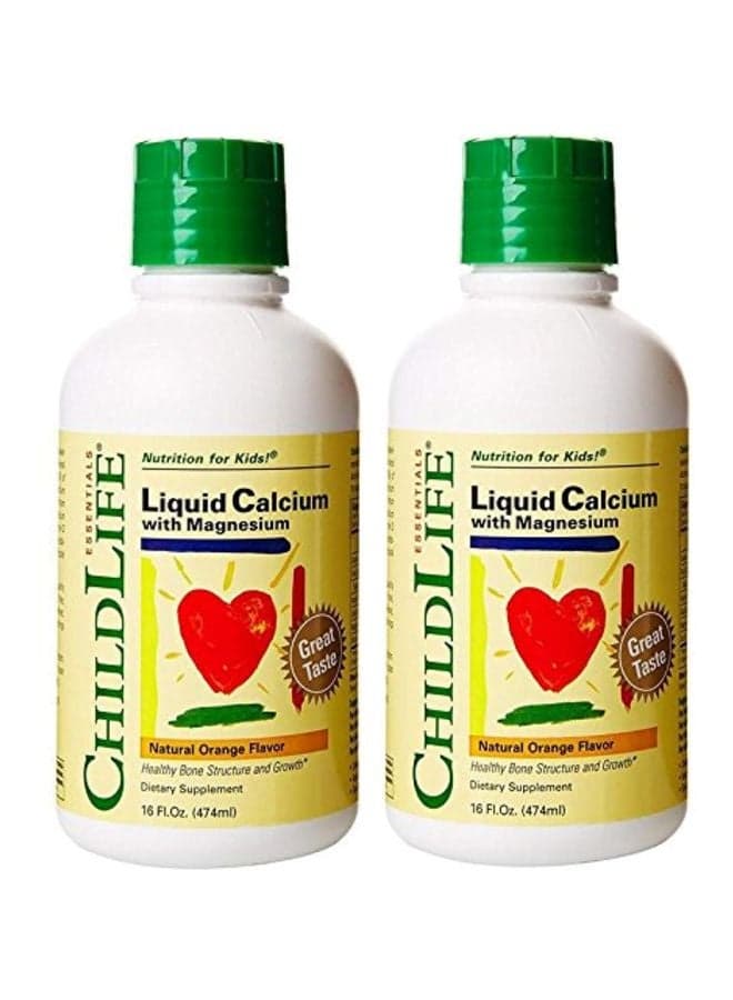 Pack Of 2 Liquid Calcium With Magnesium - Orange Flavored