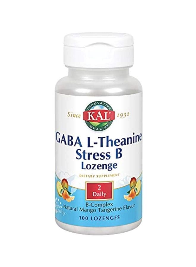 GABA L-Theanine Stress B Dietary Supplement - Mango Tangerine - 100 Lozenges