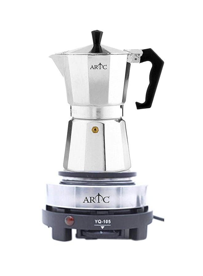 Coffee Maker With Mini Electric Hot Plate FF-600C + YQ105 Silver