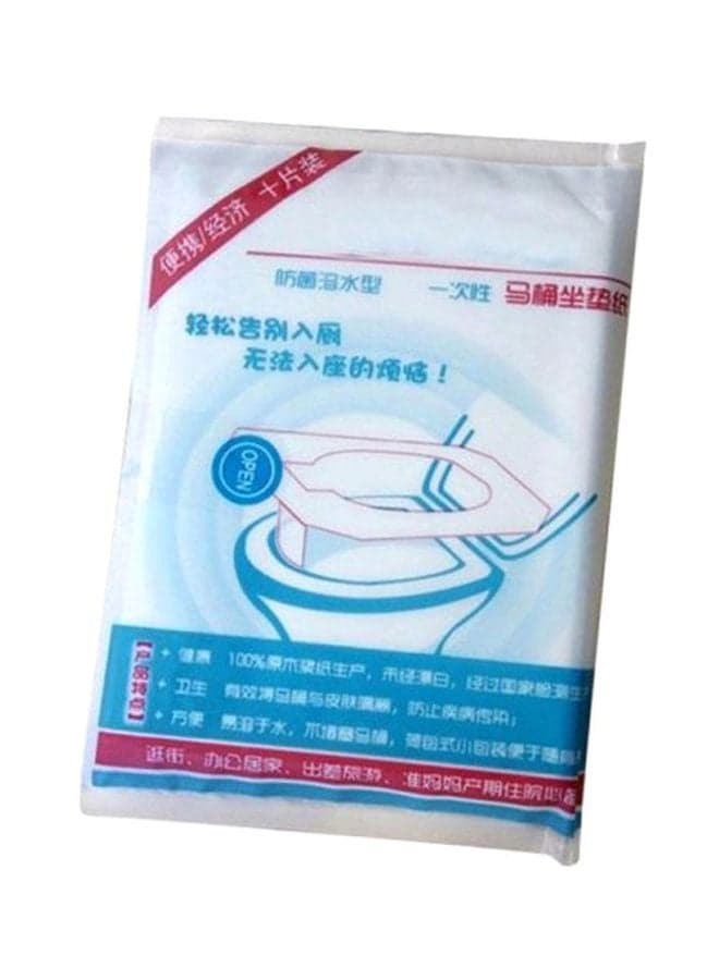 10-Piece Disposable Toilet Seat Cover White