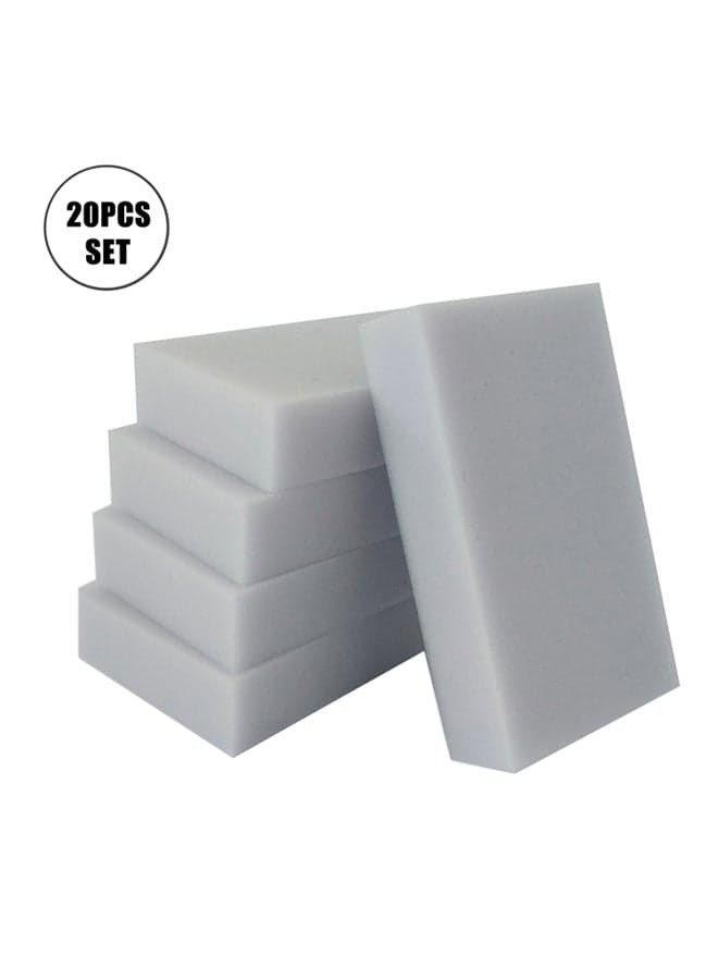 20-Piece Cleaning Sponges Set Grey 20x10x12cm