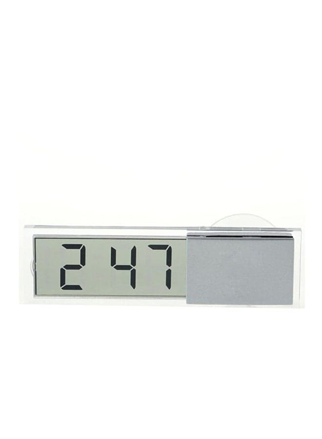 LCD Display Digital Electronic Clock With Sticker Silver