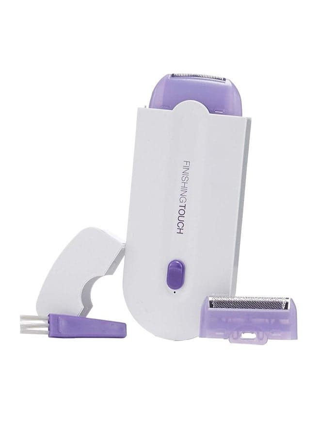 Instant Painless Facial Body Hair Remover Trimmer Shaver White/Purple 12 x 4.7 x 1.3cm