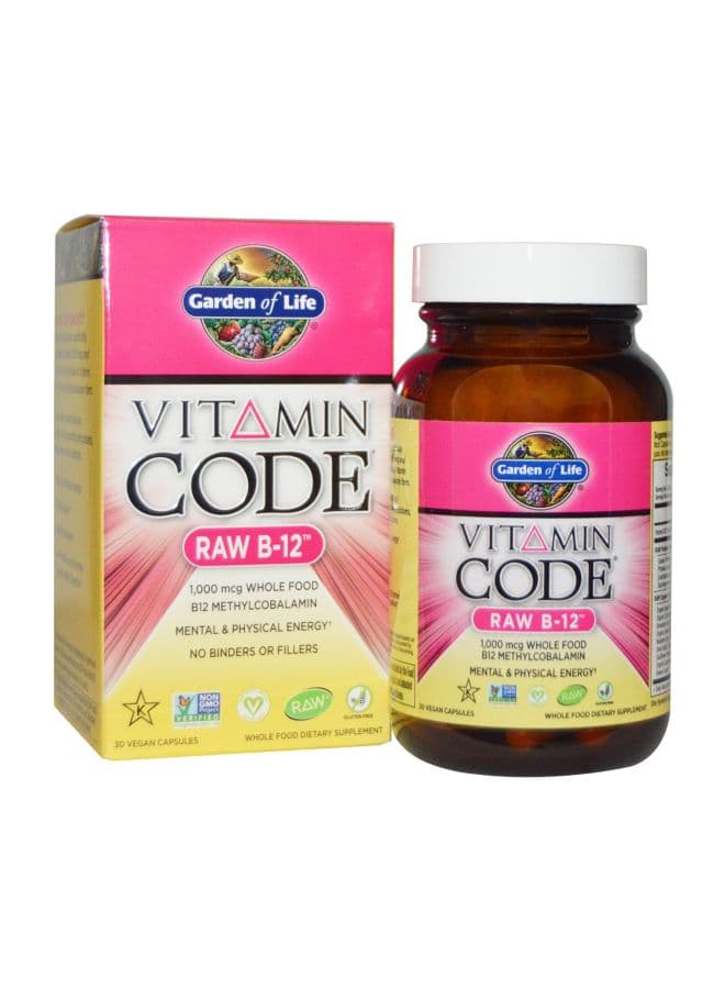 Vitamin Code Raw B-12 Dietary Supplement 1000 mcg - 30 Vegetarian Capsules