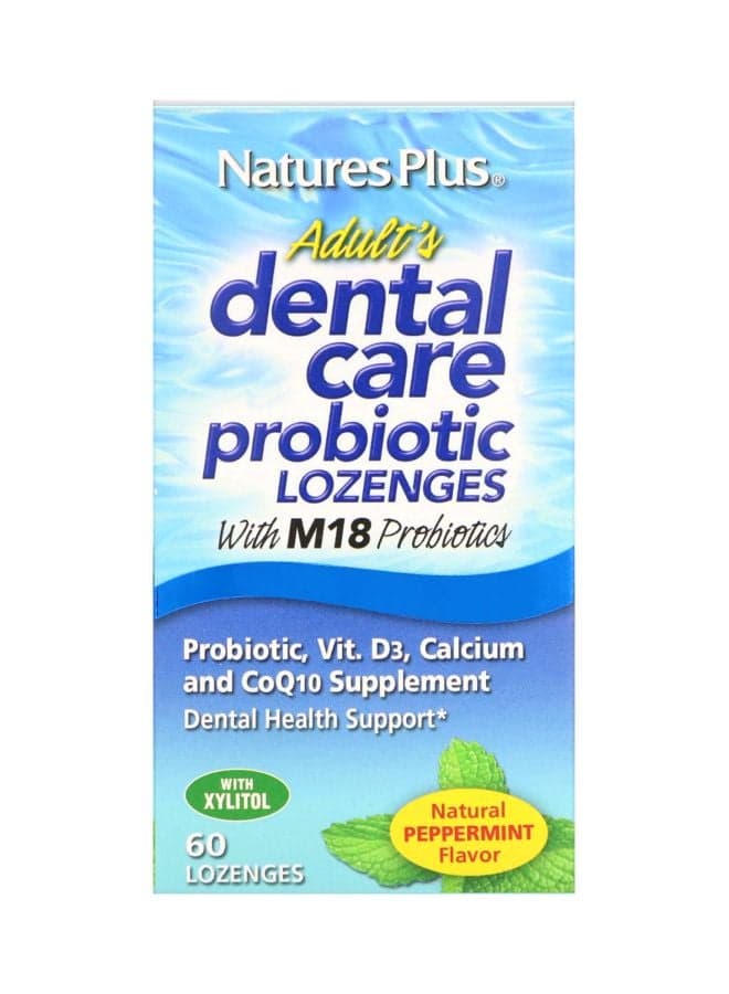 Adult Dental Care Probiotic Dietary Supplement - Peppermint - 60 Lozenges