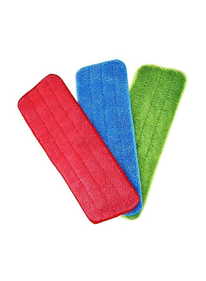 3-Piece Mop Cloths Red/Blue/Green 42x38x14.5cm