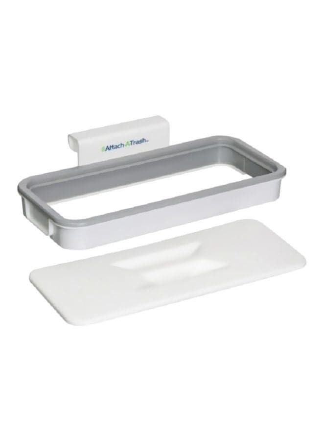 Hanging Garbage Rack With Lid Clear/White 5x20cm