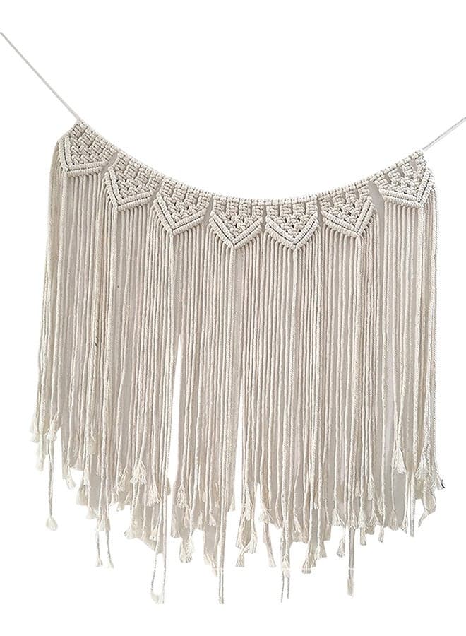 Handmade Woven Macrame Wall Tapestry Beige 20x10x15centimeter